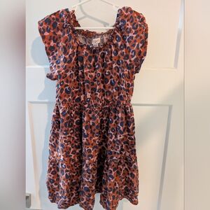 Cat & Jack Rust and Navy Leopard Print Tiered Dress